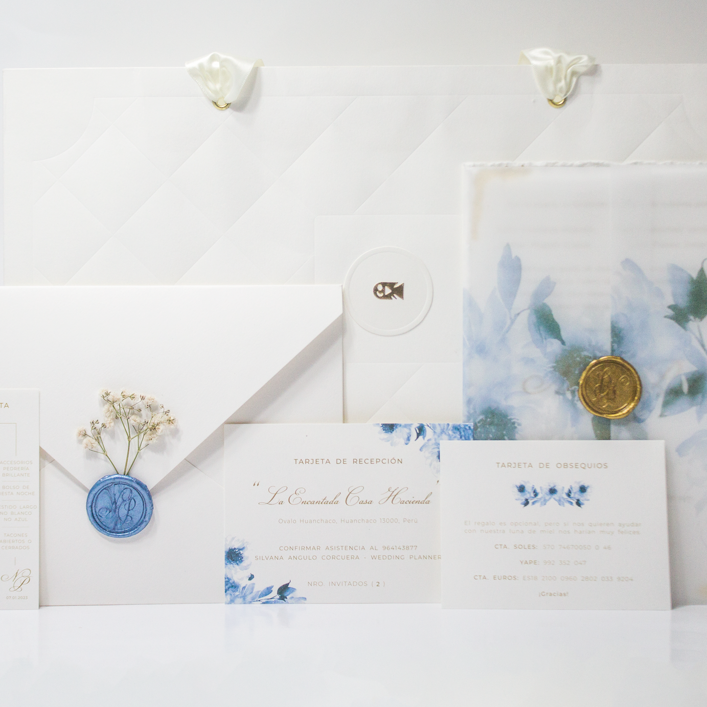 Sellos de Lacre Personalizados – Modelo Nataly & Pablo (Azul Real)