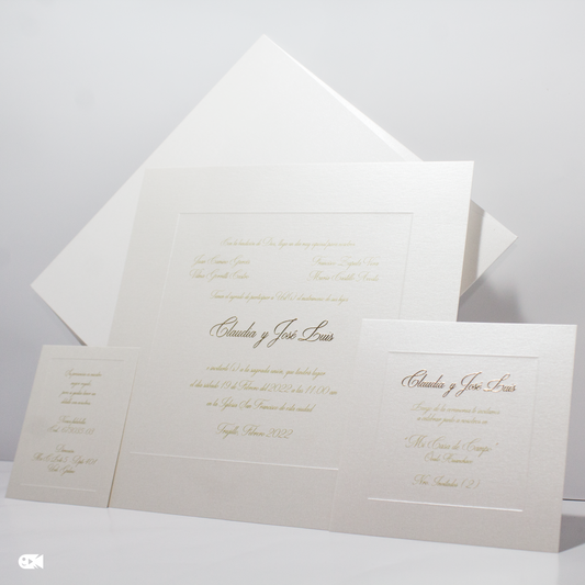 Invitación de boda clásica – Modelo Claudia & José Luis | Marco Weddings
