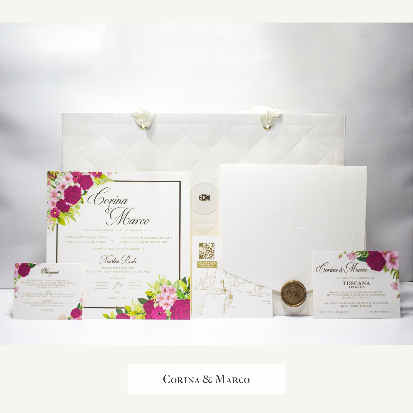 Invitación de boda floral – Modelo Corina & Marco | Marco Weddings