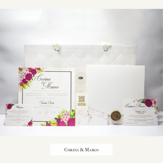 Invitación de boda floral – Modelo Corina & Marco | Marco Weddings