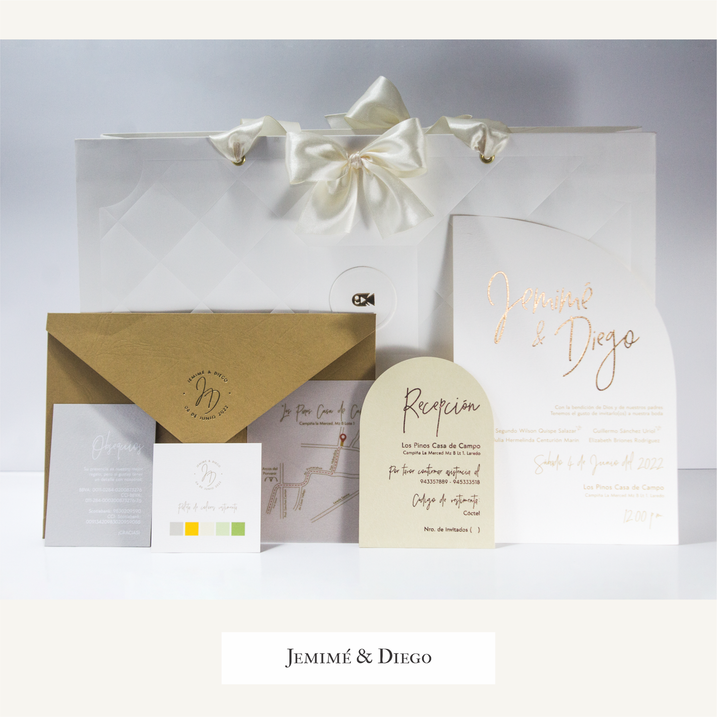 Paquete de Invitaciones y Branding Integral para Bodas – Marco Lujan Cenas