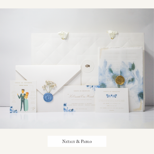 Invitación de boda en papel de algodón – Modelo Nataly & Pablo | Marco Weddings