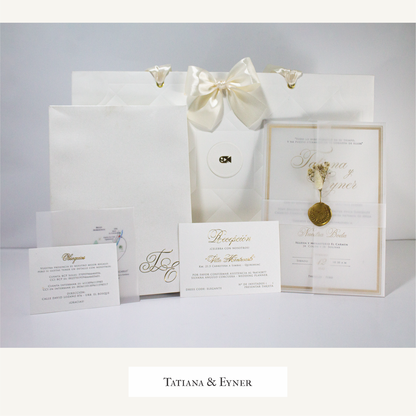 ⭐ Invitación de Boda en Acrílico con Caja – Modelo Tatiana & Eyner