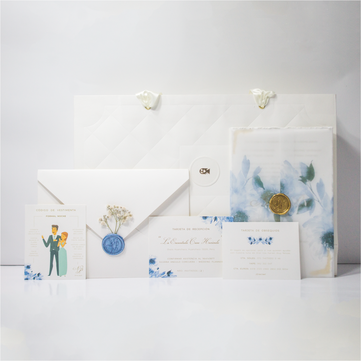 Invitación de boda en papel de algodón – Modelo Nataly & Pablo | Marco Weddings