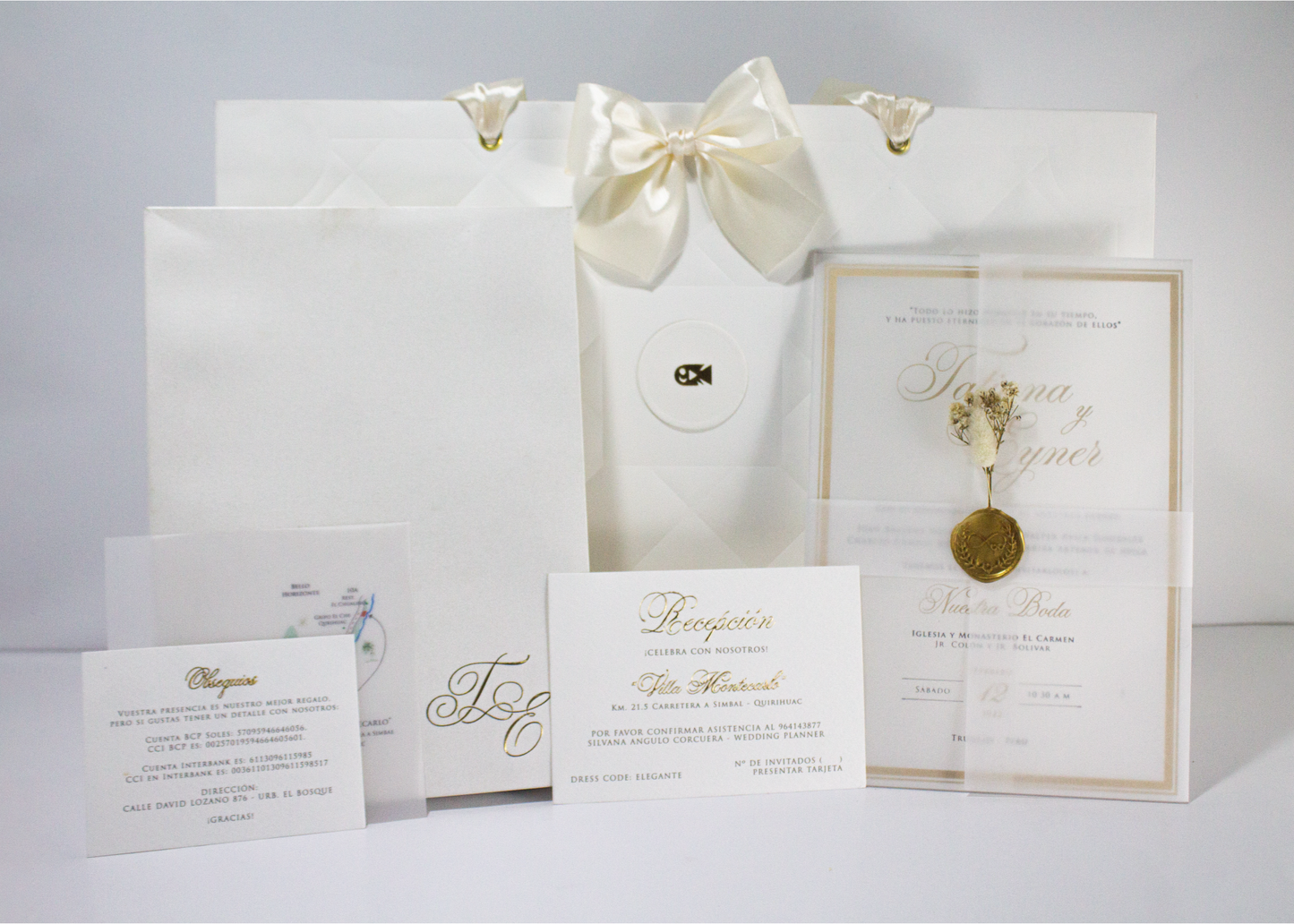 ⭐ Invitación de Boda en Acrílico con Caja – Modelo Tatiana & Eyner