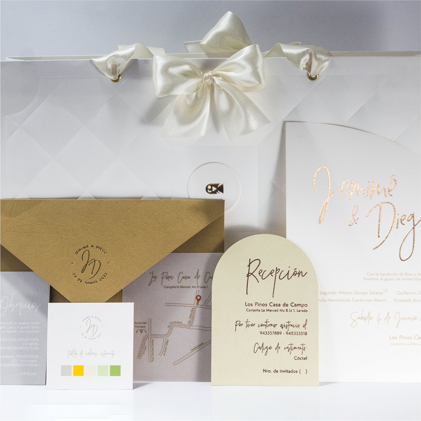 Paquete de Invitaciones y Branding Integral para Bodas – Marco Lujan Cenas