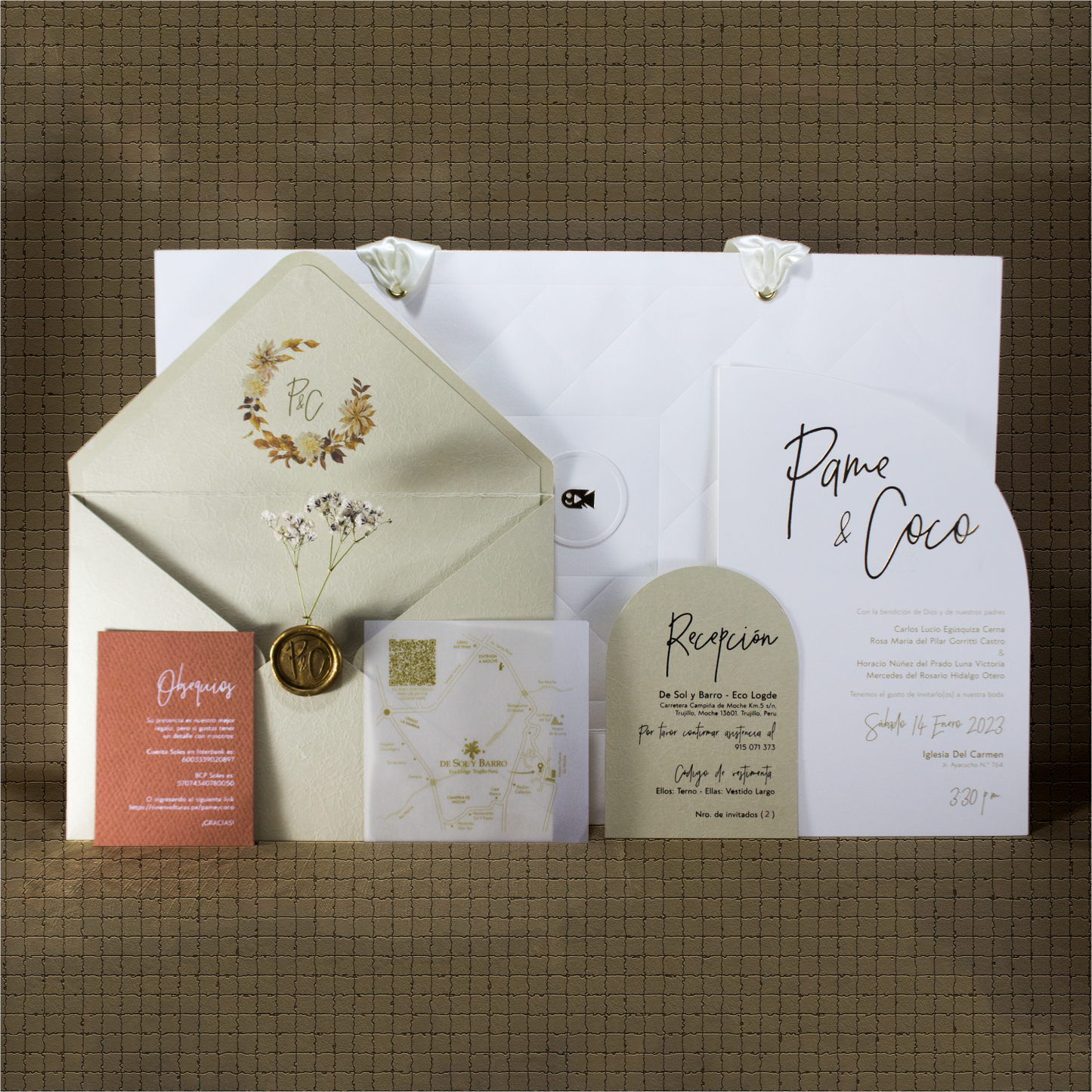 Invitación de boda artesanal – Modelo Pame & Coco | Marco Weddings