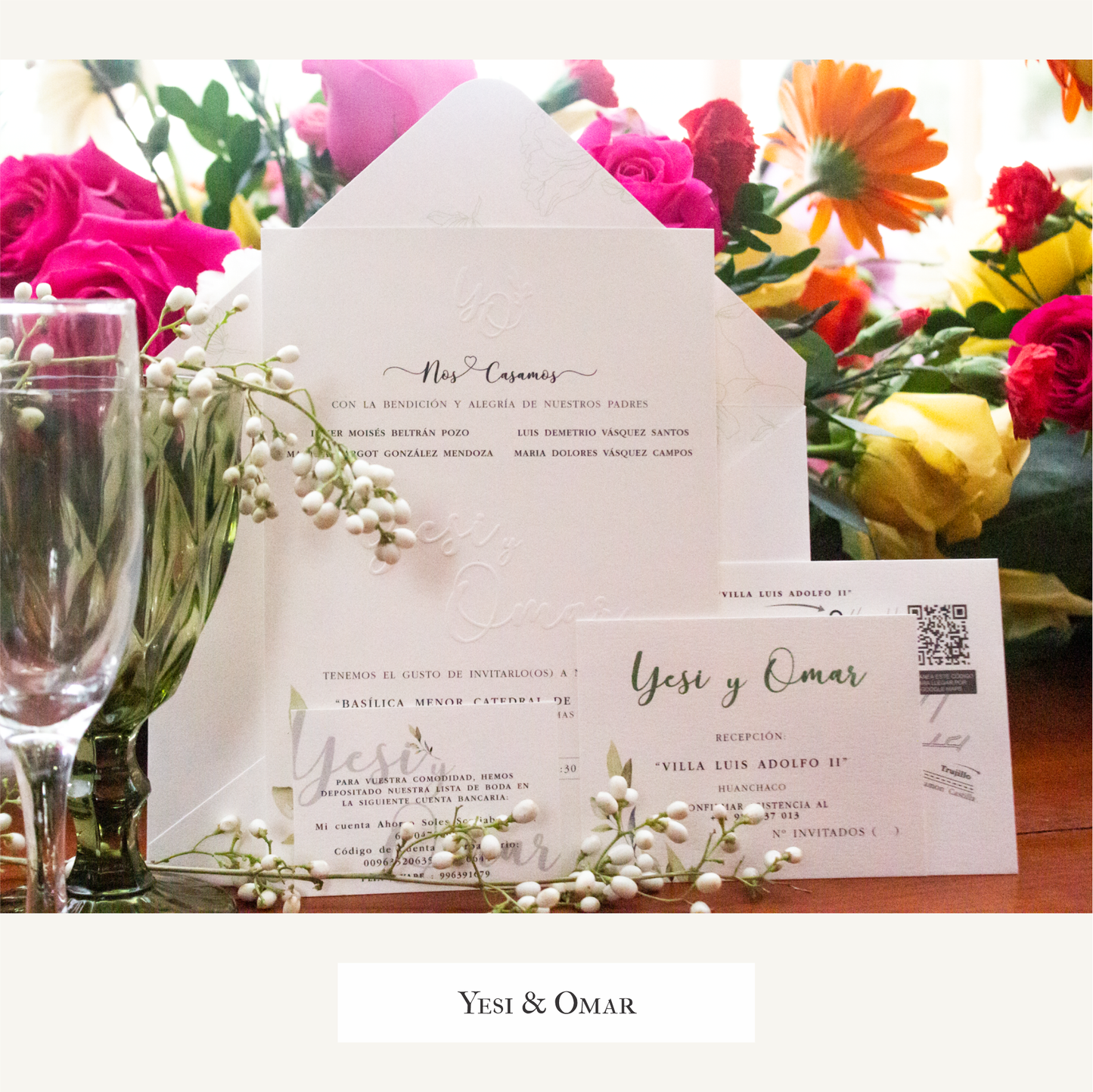 Invitación de boda elegante y natural – Modelo Yesi & Omar | Marco Weddings