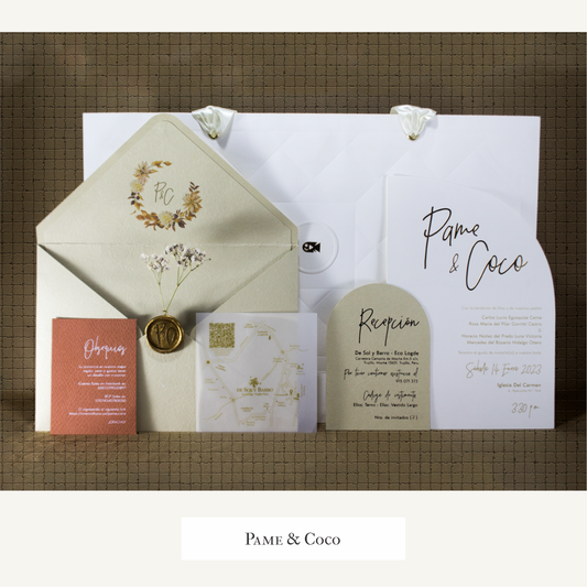 Invitación de boda artesanal – Modelo Pame & Coco | Marco Weddings