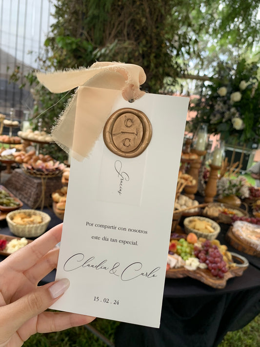 Tarjetas de agradecimiento con sello de lacre – 9x18 cm
