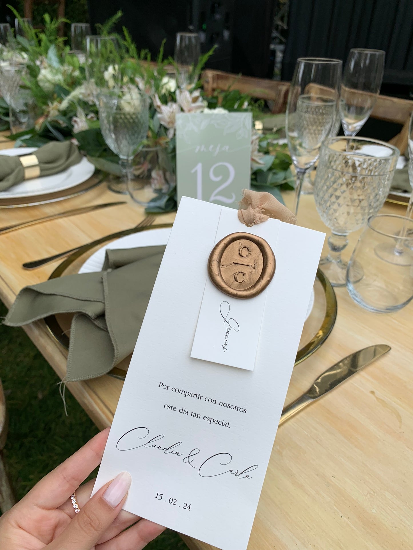 Tarjetas de agradecimiento con sello de lacre – 9x18 cm