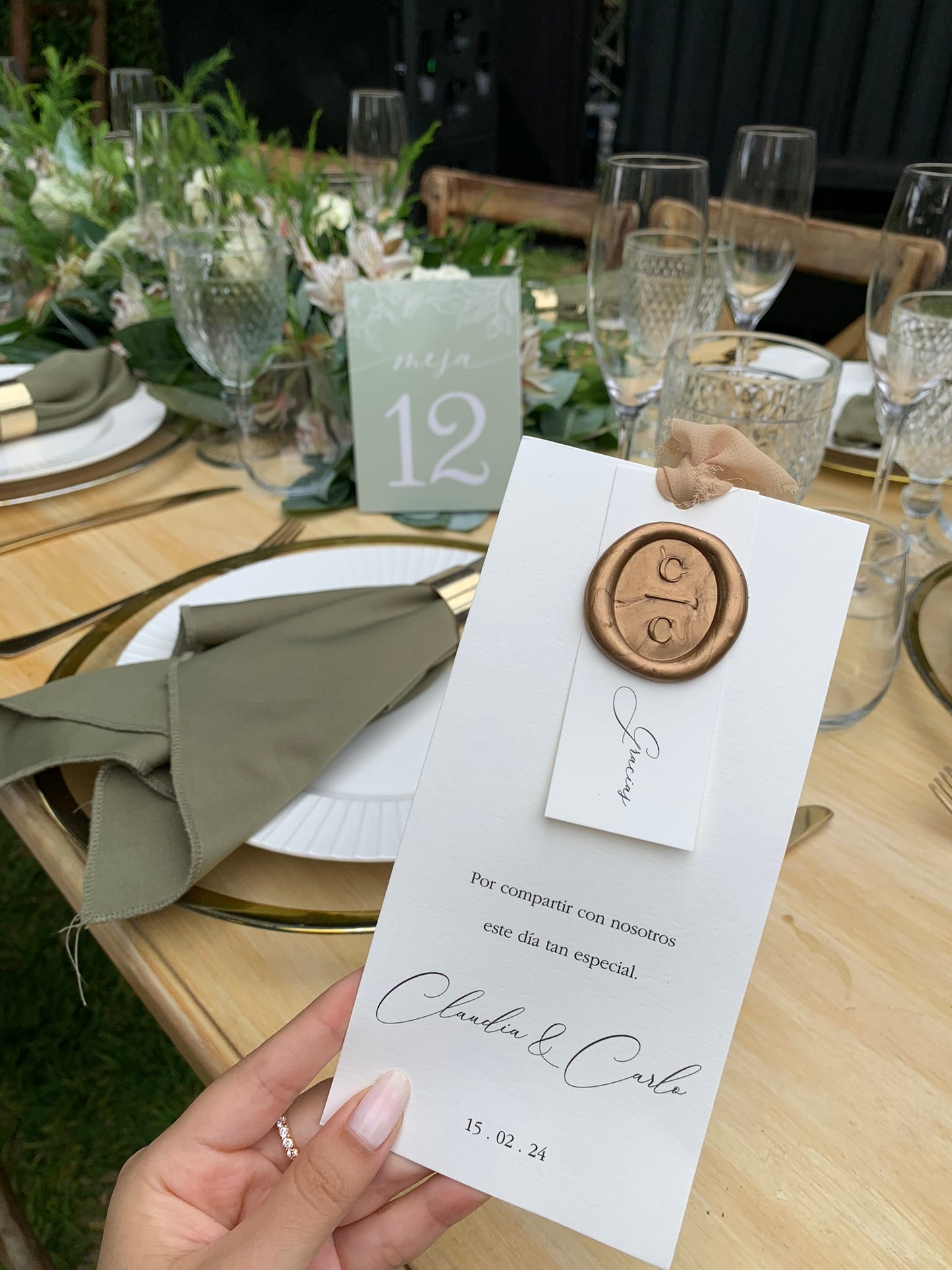 Tarjetas de agradecimiento con sello de lacre – 9x18 cm