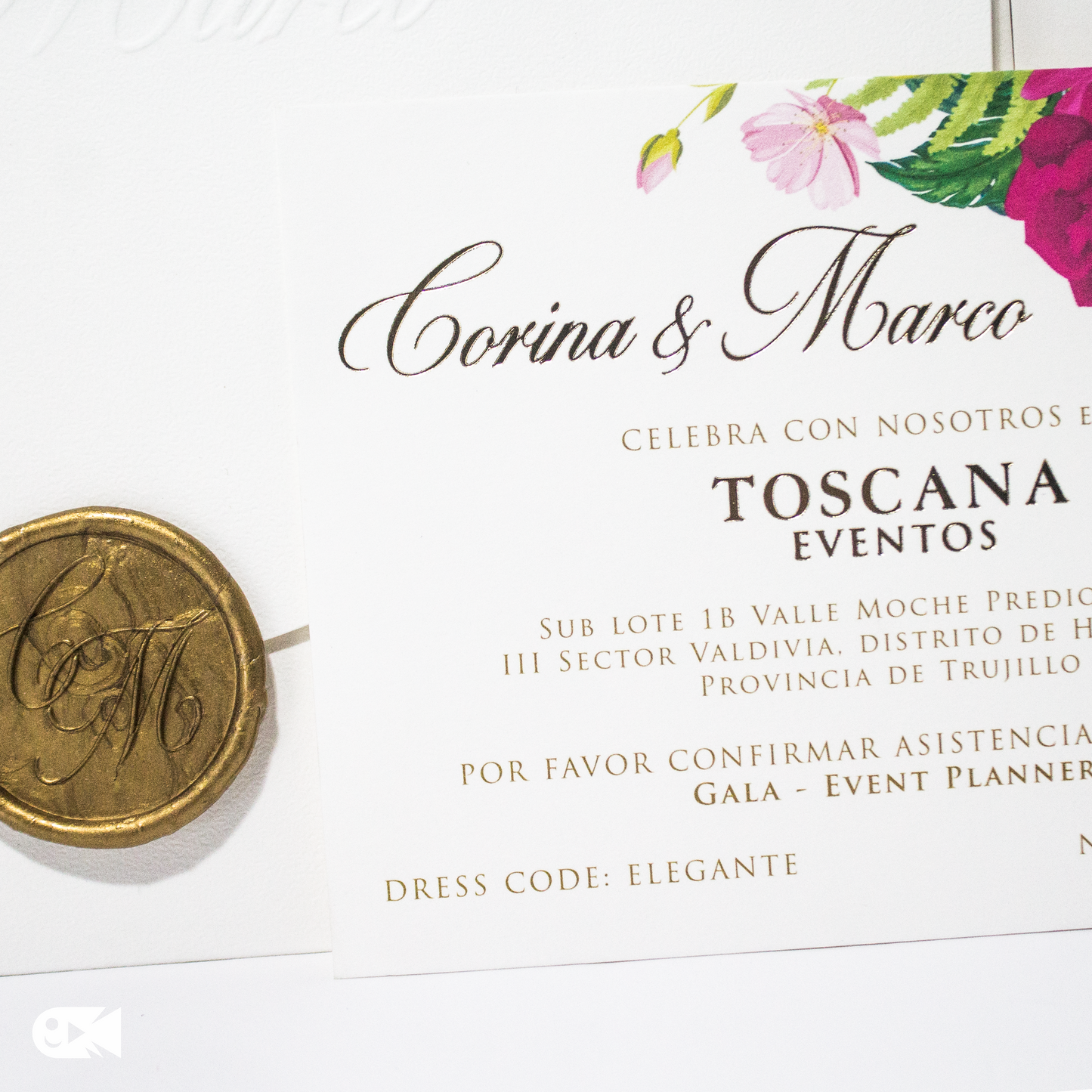 Invitación de boda floral – Modelo Corina & Marco | Marco Weddings