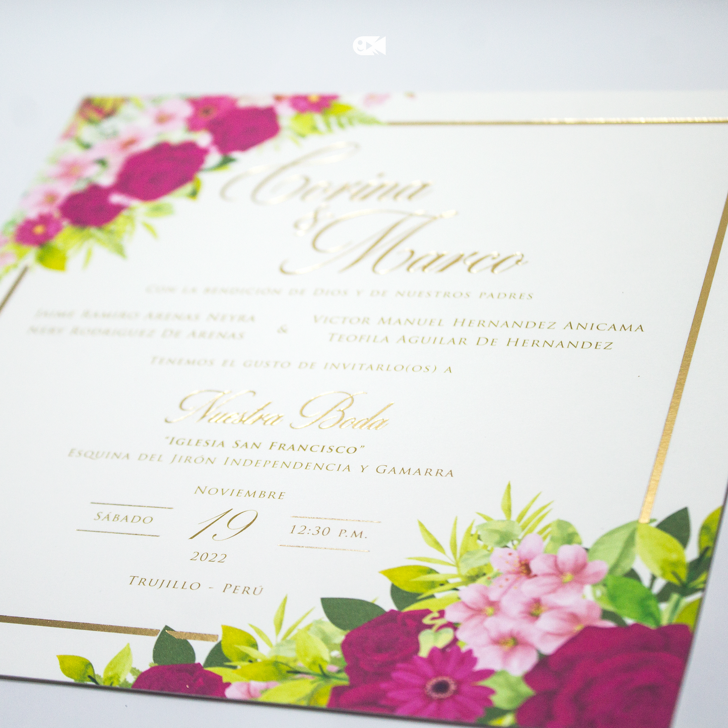 Invitación de boda floral – Modelo Corina & Marco | Marco Weddings