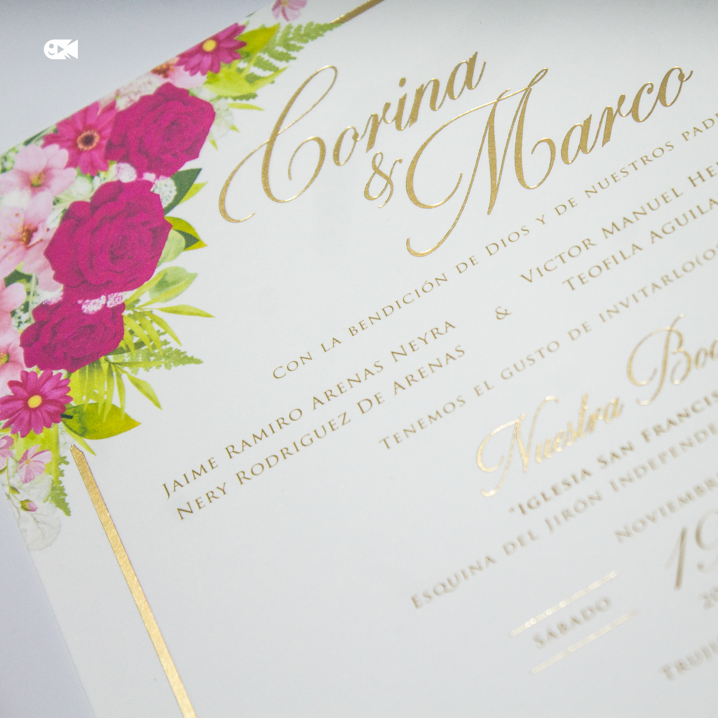 Invitación de boda floral – Modelo Corina & Marco | Marco Weddings
