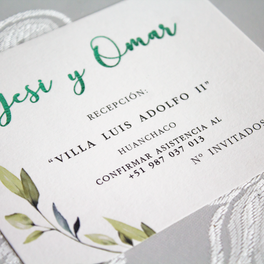 Invitación de boda elegante y natural – Modelo Yesi & Omar | Marco Weddings