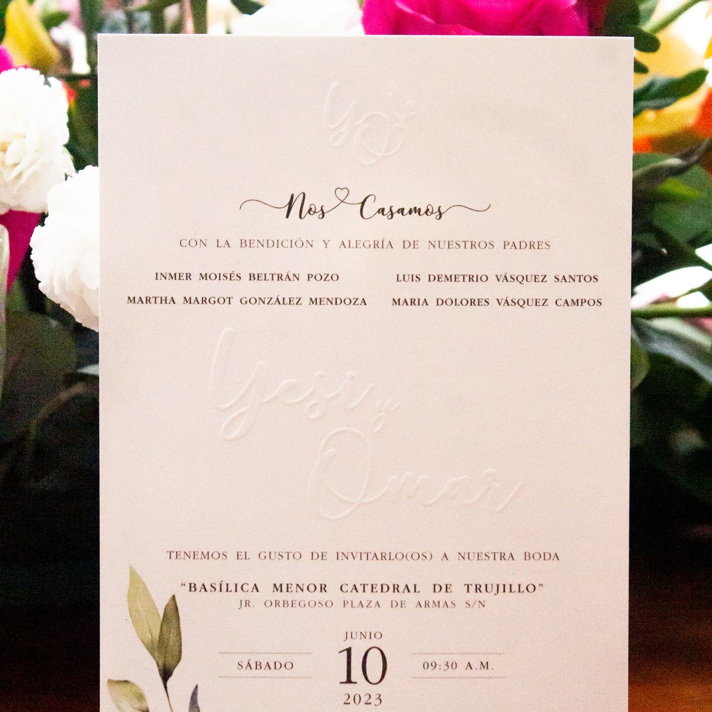 Invitación de boda elegante y natural – Modelo Yesi & Omar | Marco Weddings