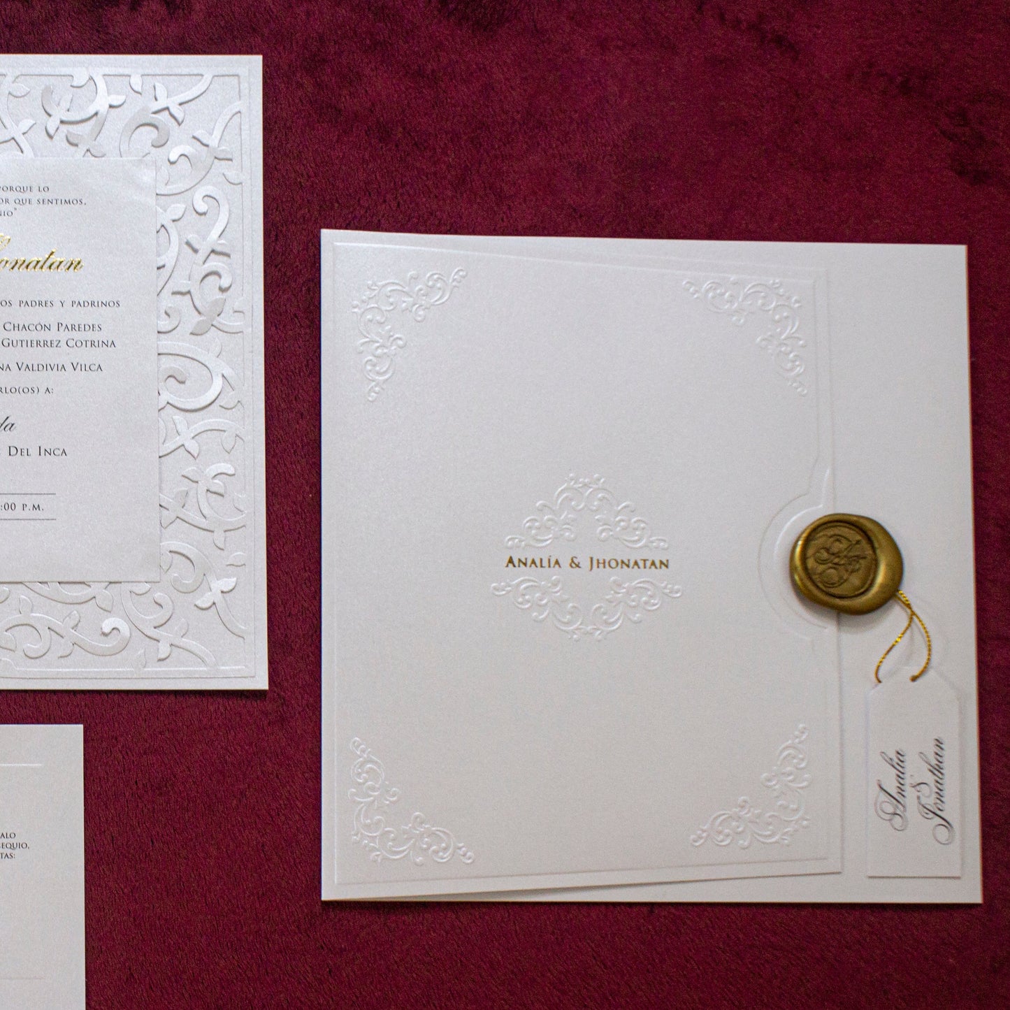 Invitaciones Caladas de Lujo para Bodas Elegantes – Marco Lujan Cenas