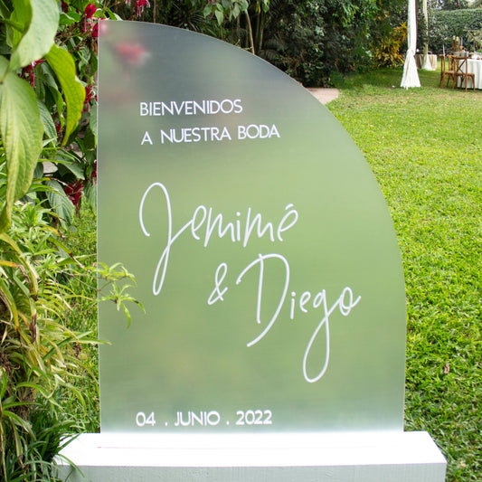 ✨ Letrero de Bienvenida en Acrílico – Modelo Jemimé & Diego